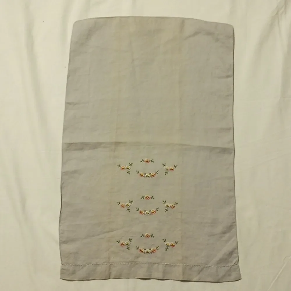 Set of Three Vintage Hand Embroidered Cloth Place Mats